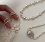 Soft Mist Collection | Double Loop Baroque Pearl Bracelet - Image 5